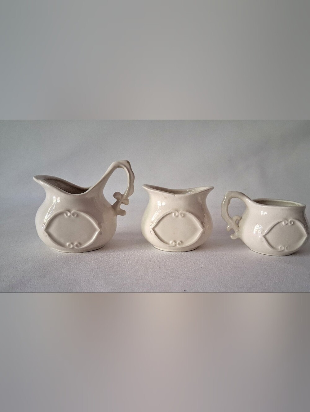 '69 Pitcher, Sugar, Creamer - English Ironstone Mini Replicas - Signed & Dated